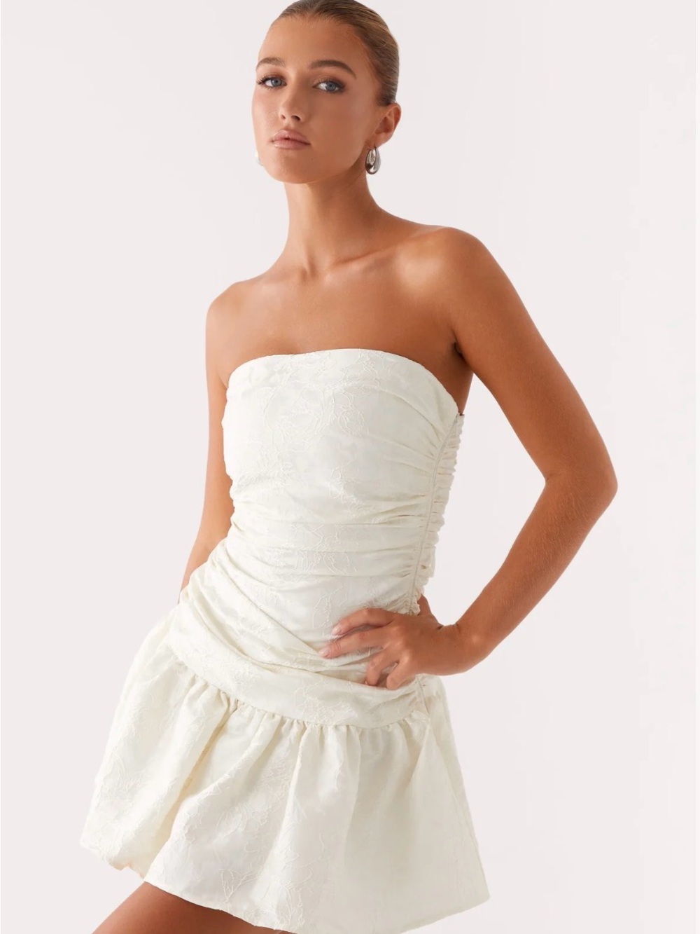 NWT PepperMayo Ray of Light Strapless White Mini Dress - Picture 2 of 7